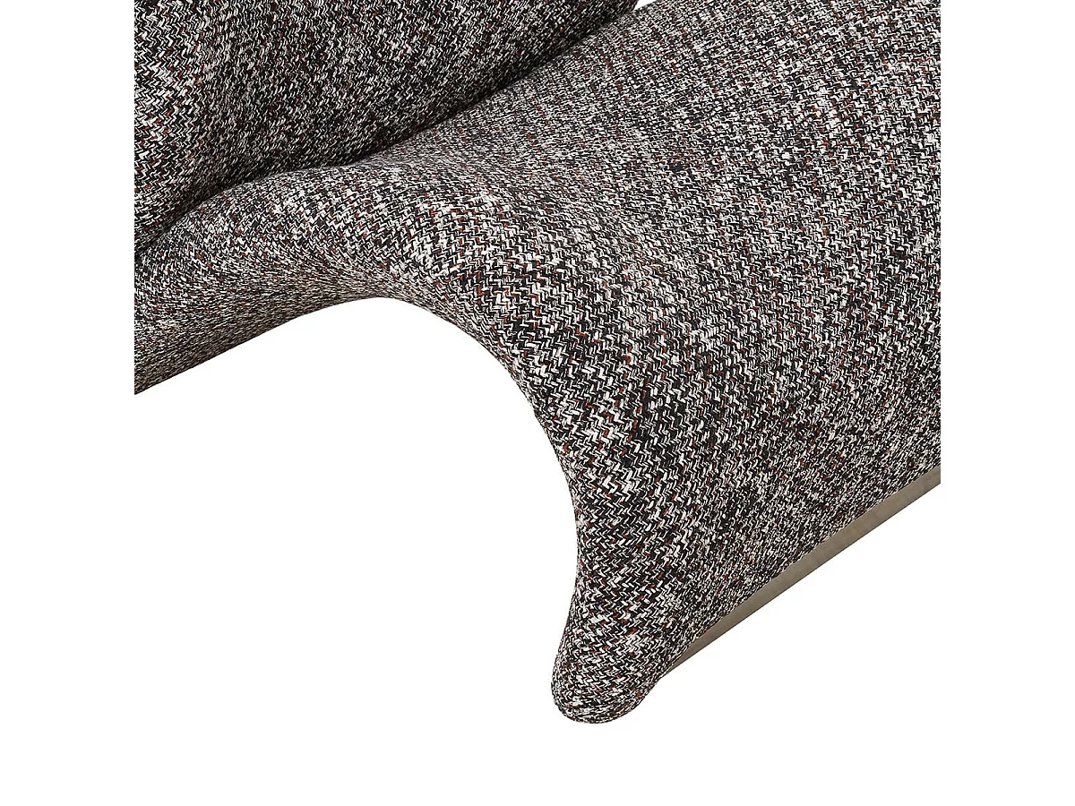 ALFREDO - Fauteuil Tissu Maille Chinée Marron