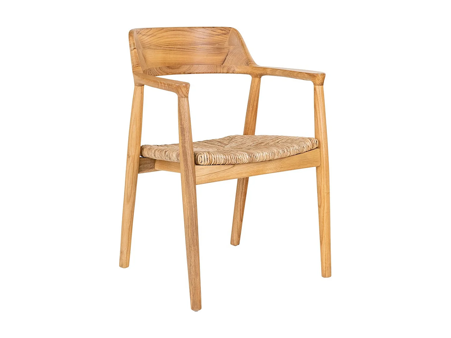 VANCOUVER - Lot de 2 Chaises en Bois de Sungai et Assise en Paille Naturelle