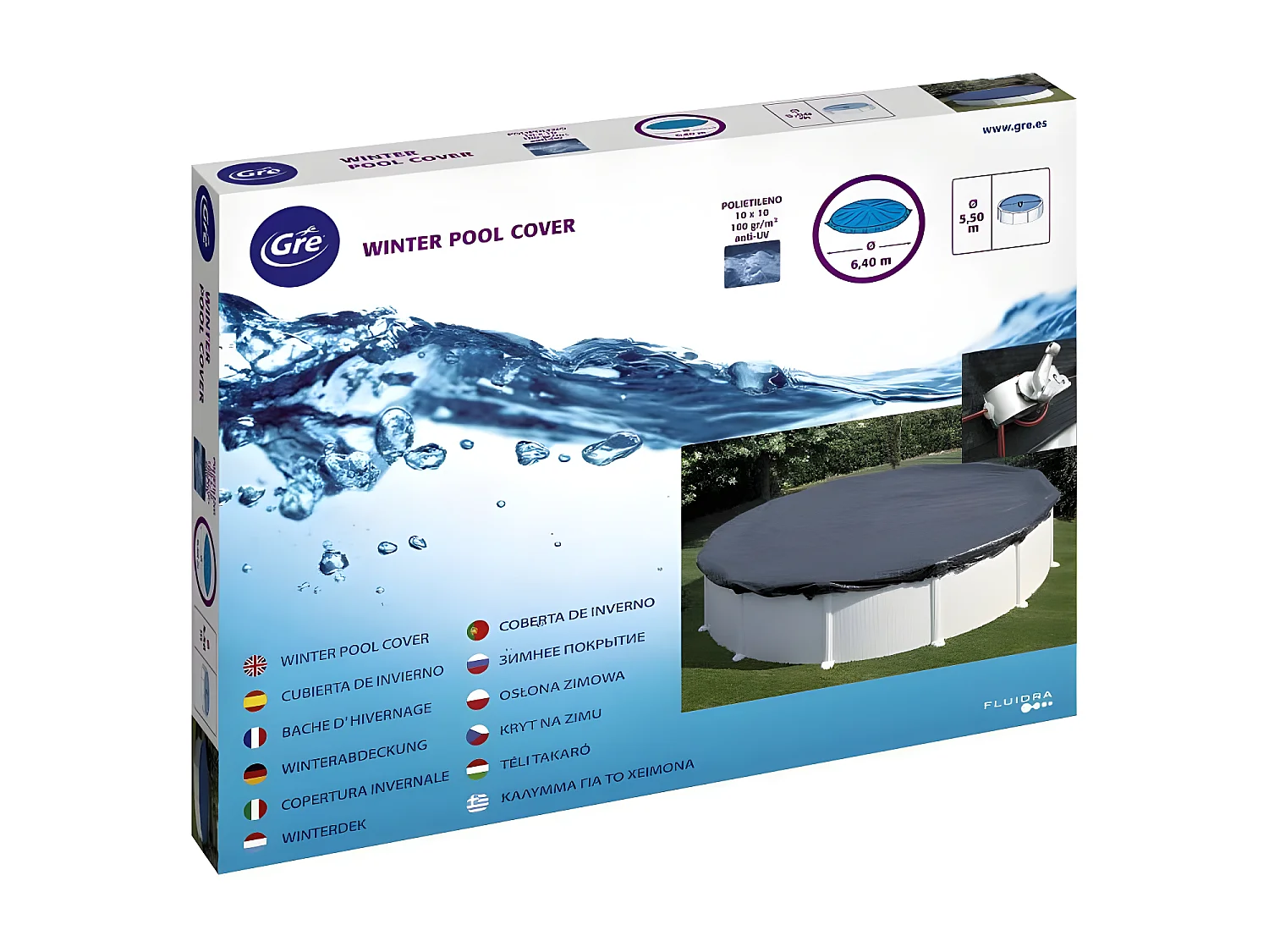 - Bâche hiver 120g /m² pour piscine Ø3m