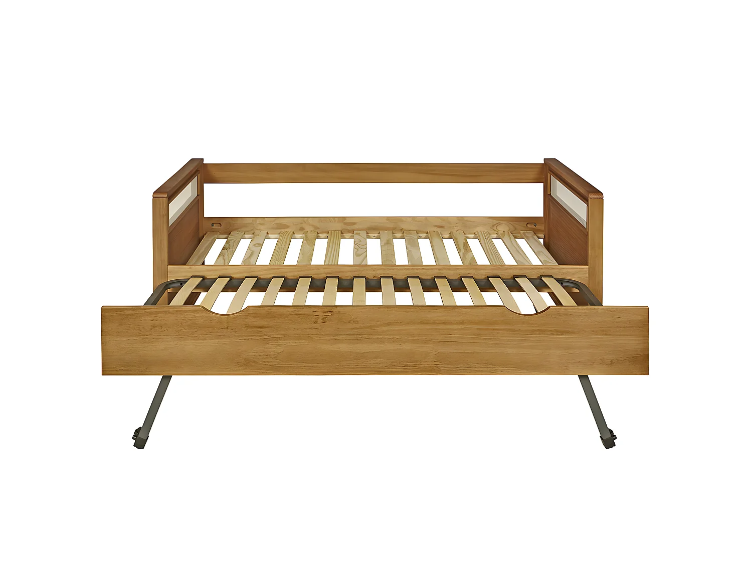 Pack lit banquette gigogne avec matelas 90x190 cm bois massif bois COBI