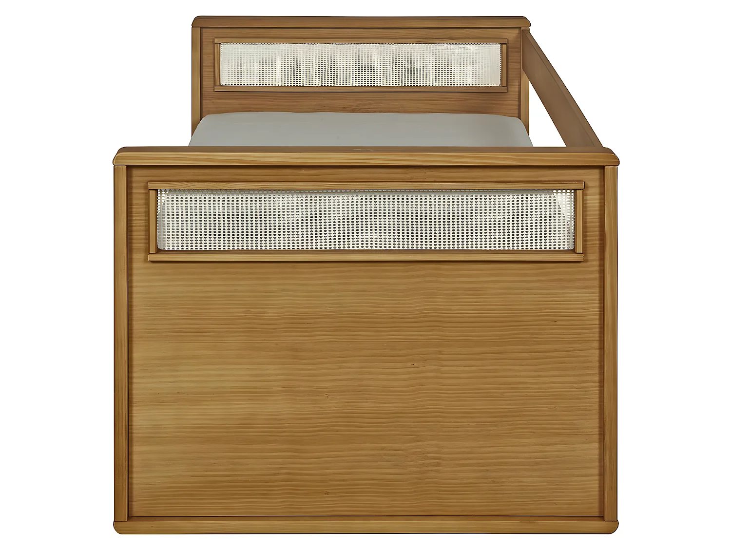 Pack lit banquette gigogne avec matelas 90x190 cm bois massif bois COBI