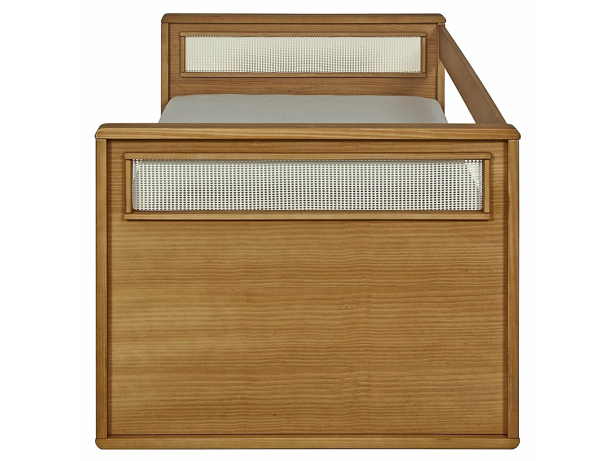 Pack lit banquette gigogne avec matelas 90x190 cm bois massif bois COBI