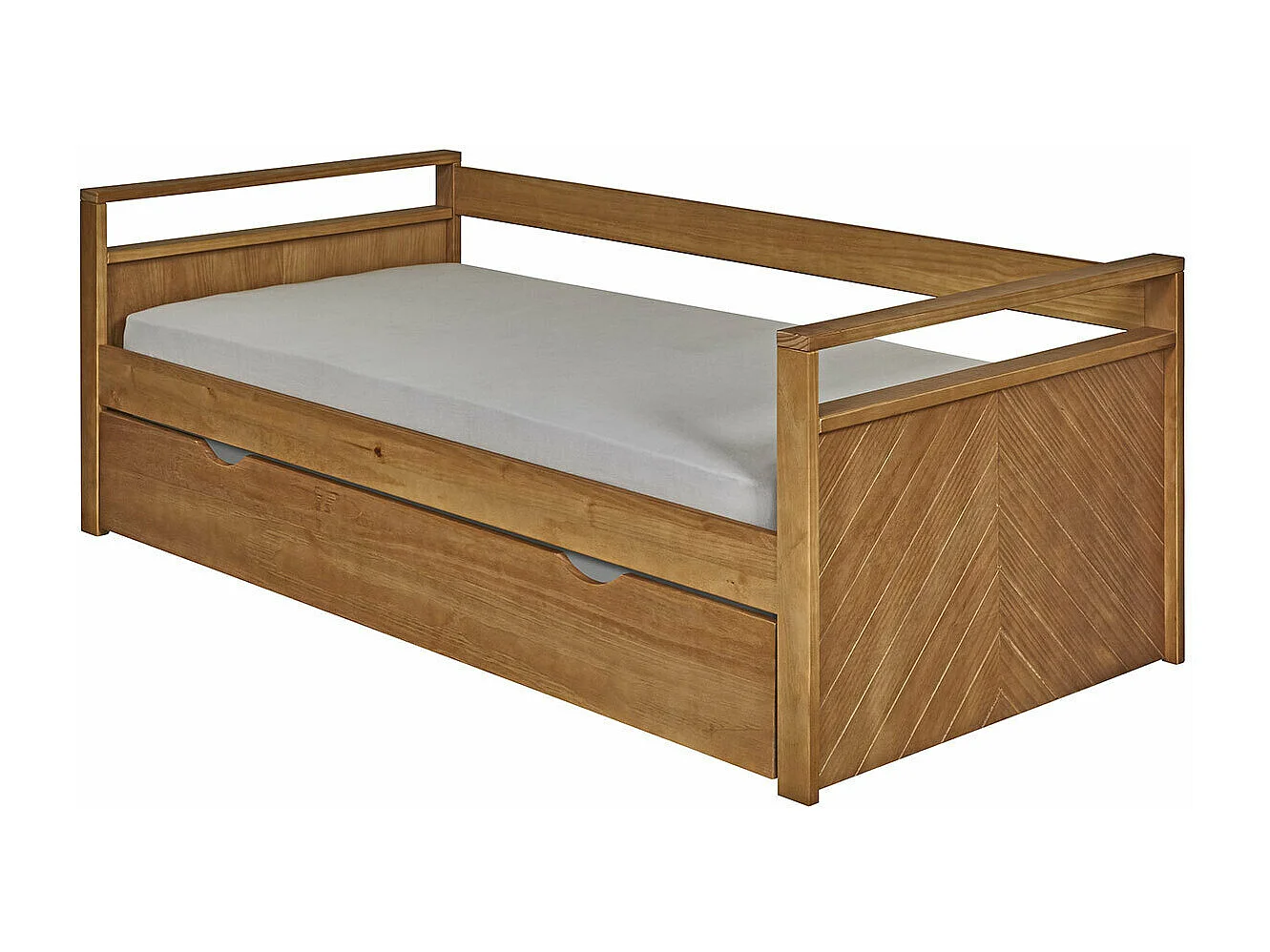 Lit banquette gigogne 90x200 cm bois massif bois IVY