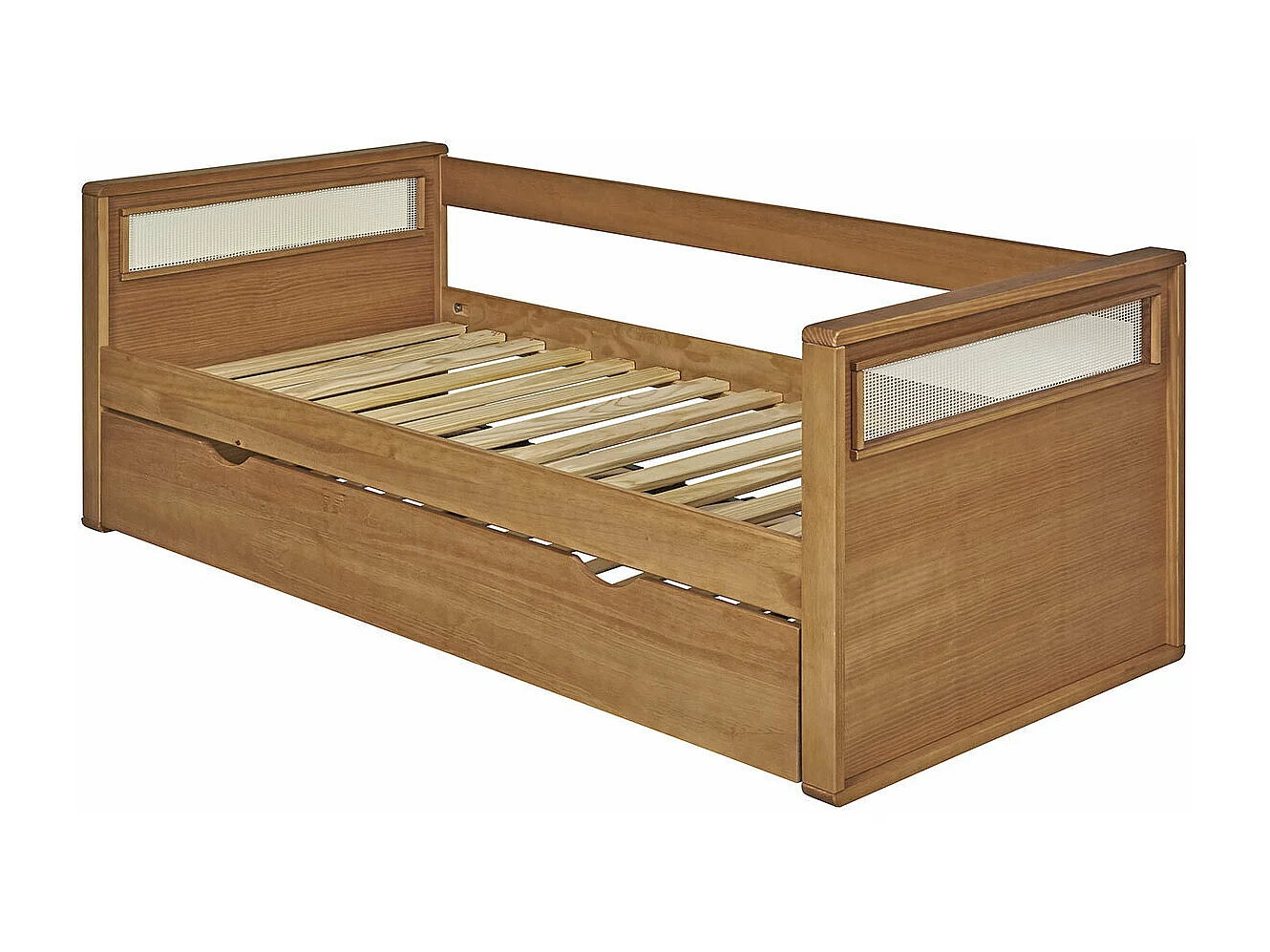 Lit banquette gigogne 90x200 cm bois massif bois COBI