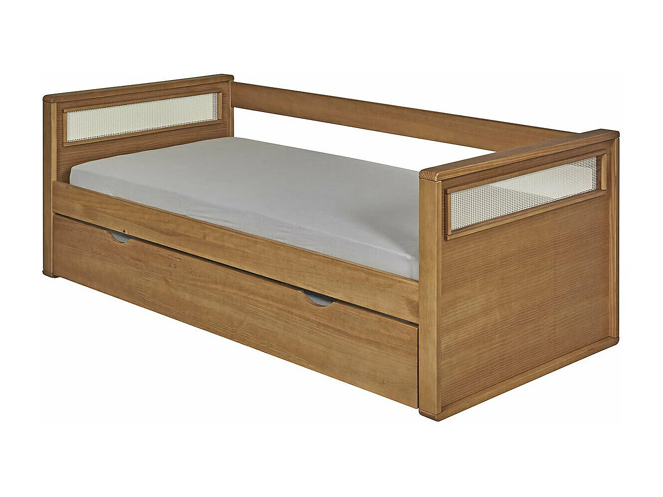 Lit banquette gigogne 90x190 cm bois massif bois COBI