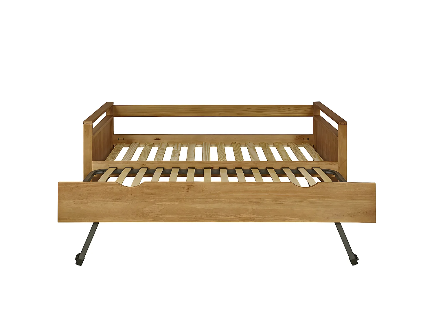 Pack lit banquette gigogne avec matelas 90x190 cm bois massif bois IVY