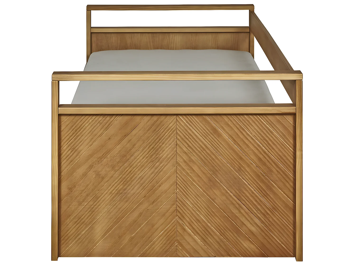 Pack lit banquette gigogne avec matelas 90x190 cm bois massif bois IVY