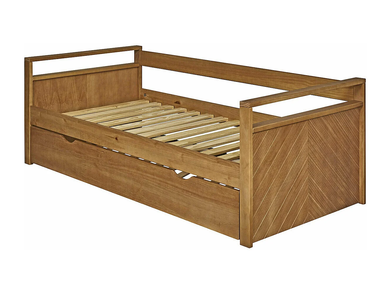 Lit banquette gigogne 90x190 cm bois massif bois IVY