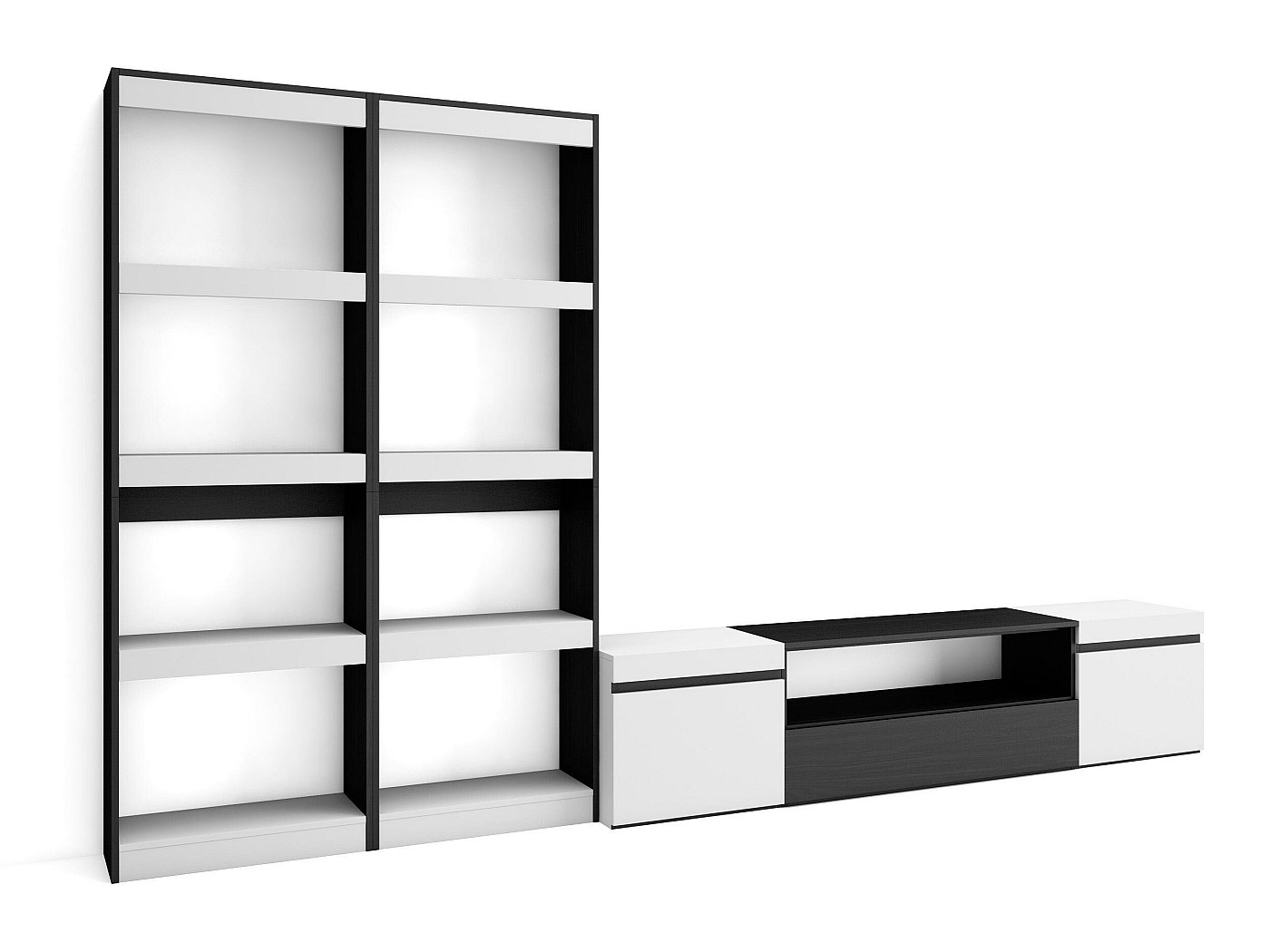 Mobile Soggiorno TV Con Camino Elettrico - Rovere E Nero - Foto 5