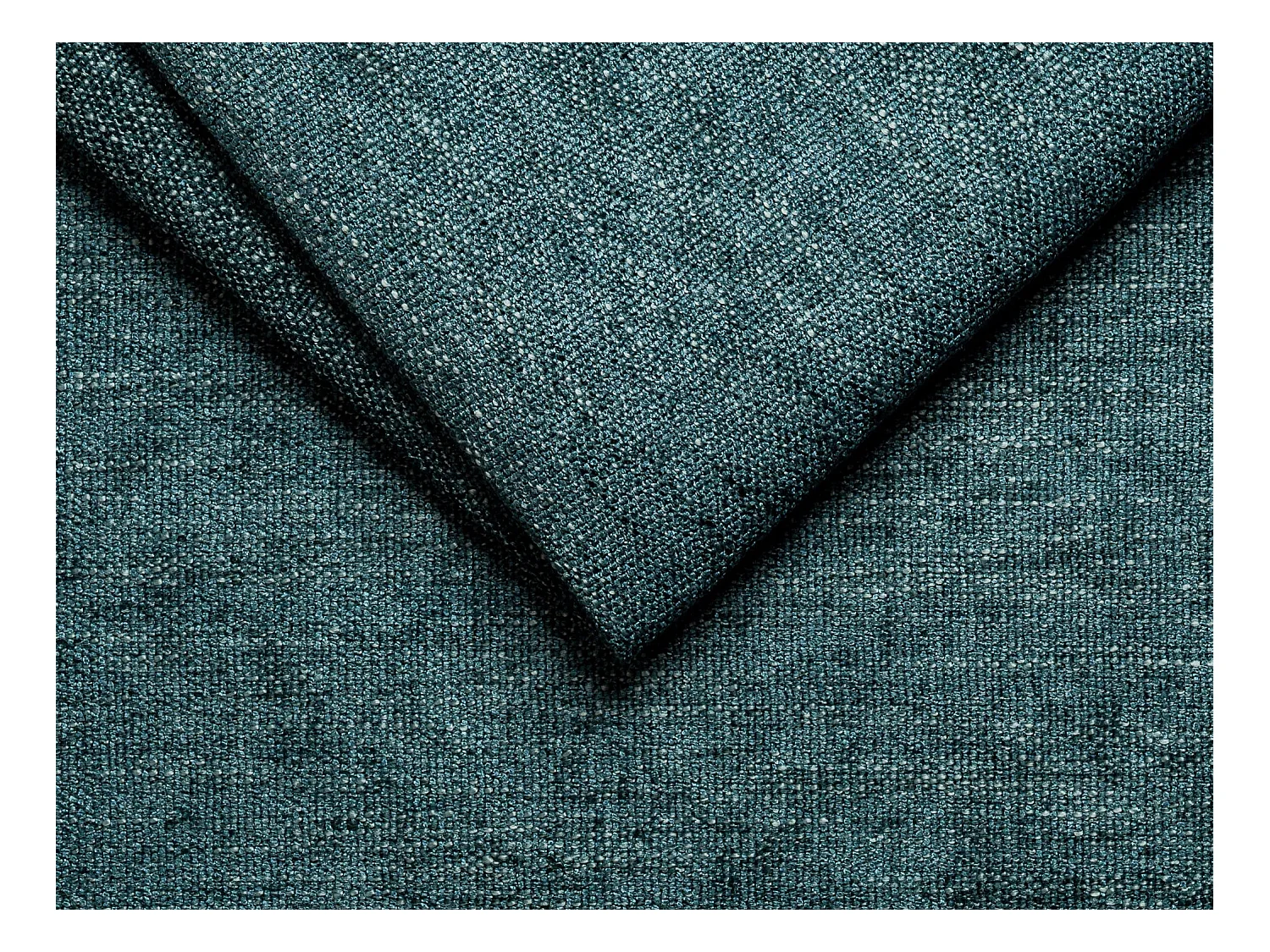 Omkeerbare, snel om te bouwen slaapbank met hoek in blauwe stof - Bed met brede latten van 160 cm - Matras 14 cm - VIZIR