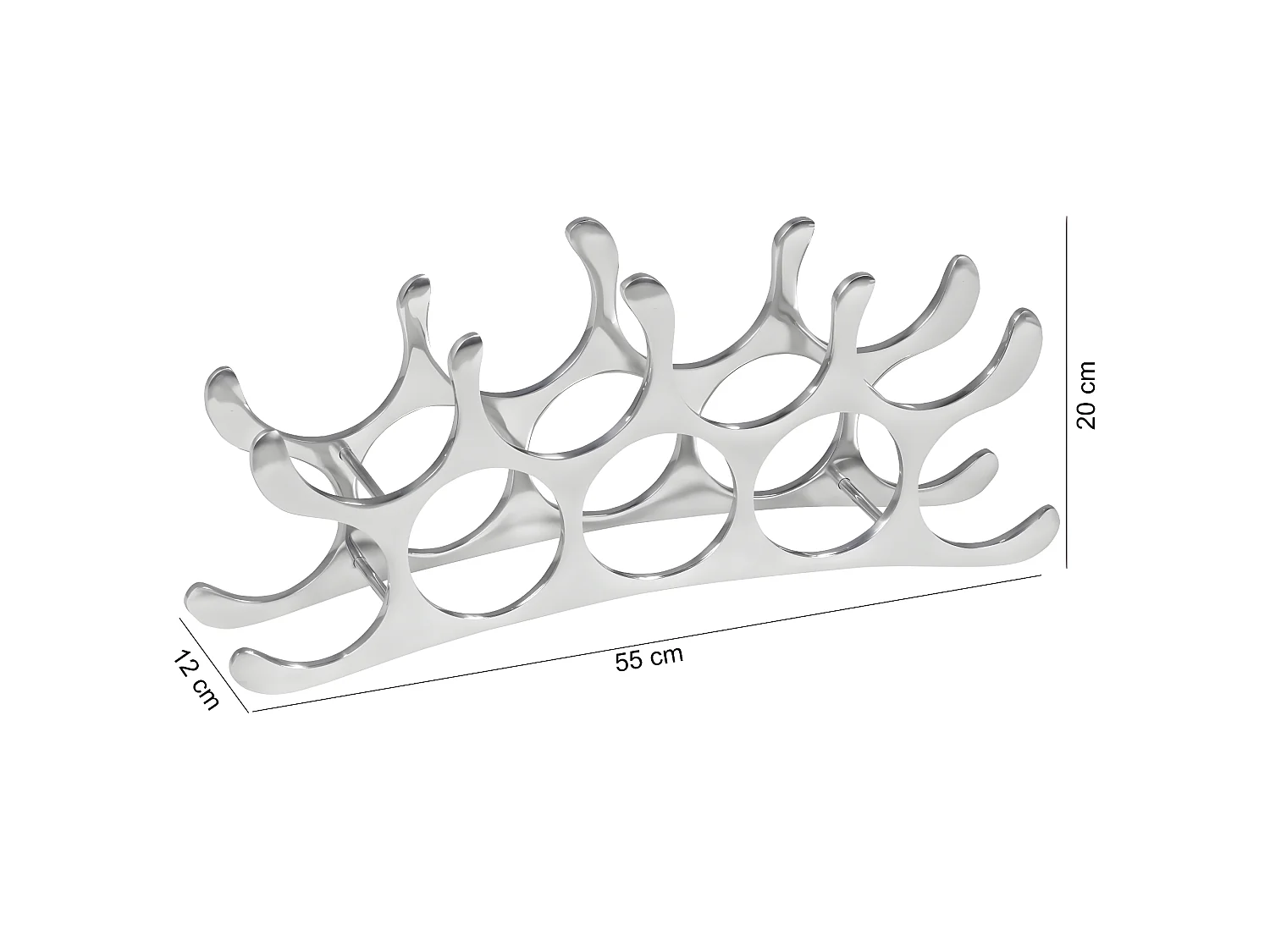 Casier à vin Métal 55x20x12 cm Casier à bouteilles Range bouteilles Vin