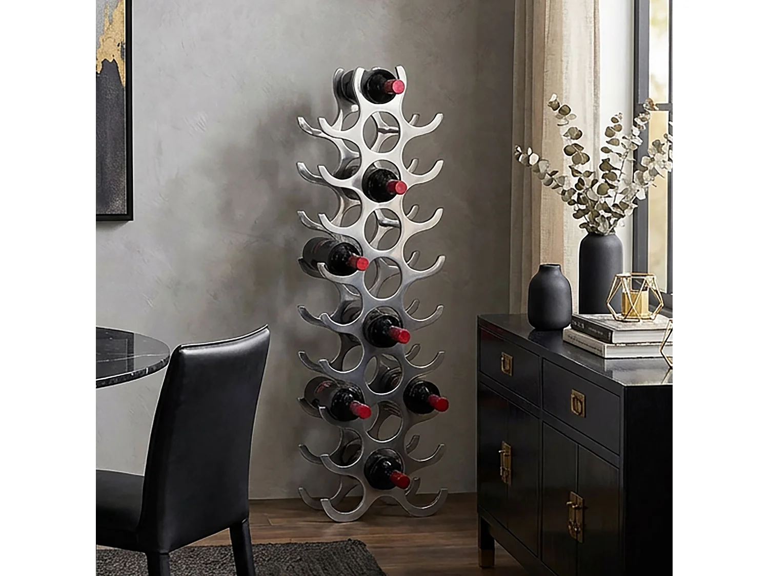 Casier à vin Métal 31x98x14 cm Casier à bouteilles Range bouteilles Vin