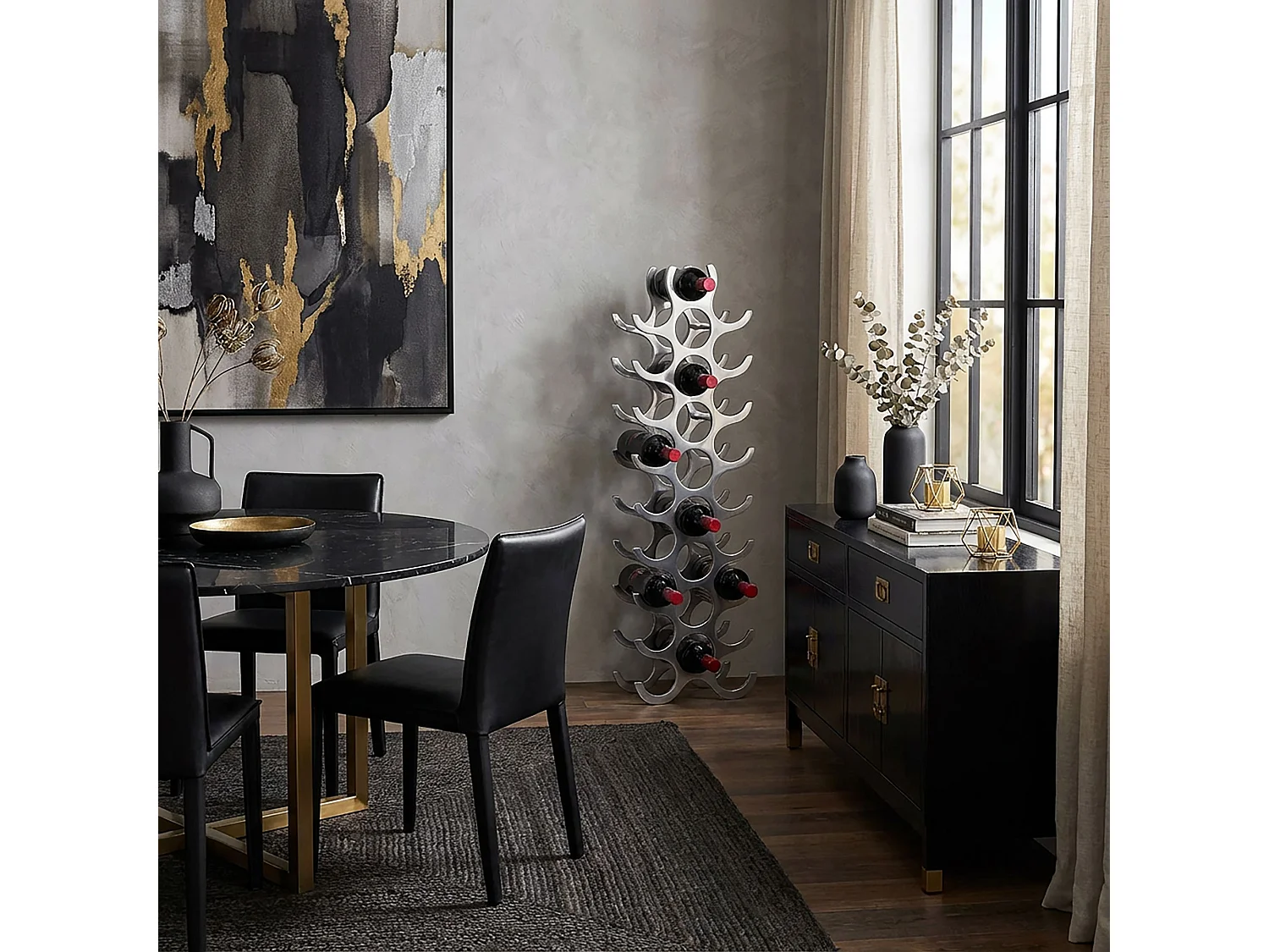 Casier à vin Métal 31x98x14 cm Casier à bouteilles Range bouteilles Vin