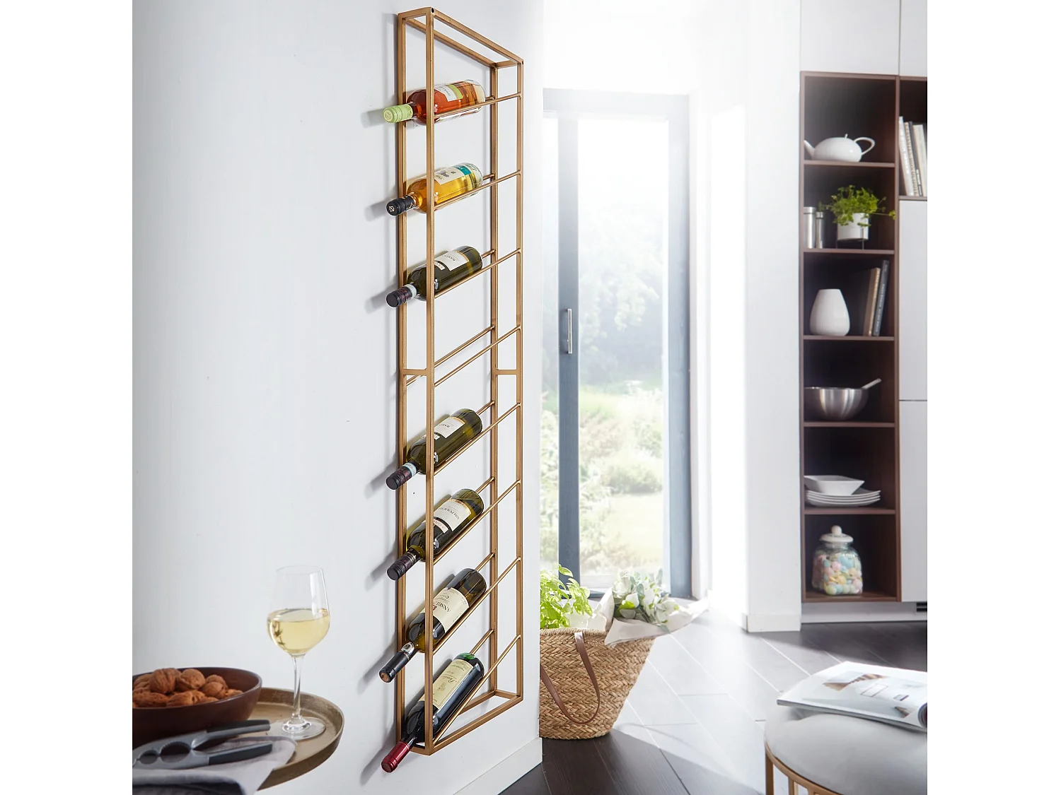 Weinregal  Flaschenregal Wand 36x150x8 cm Metall Regal Wein Groß Hängend