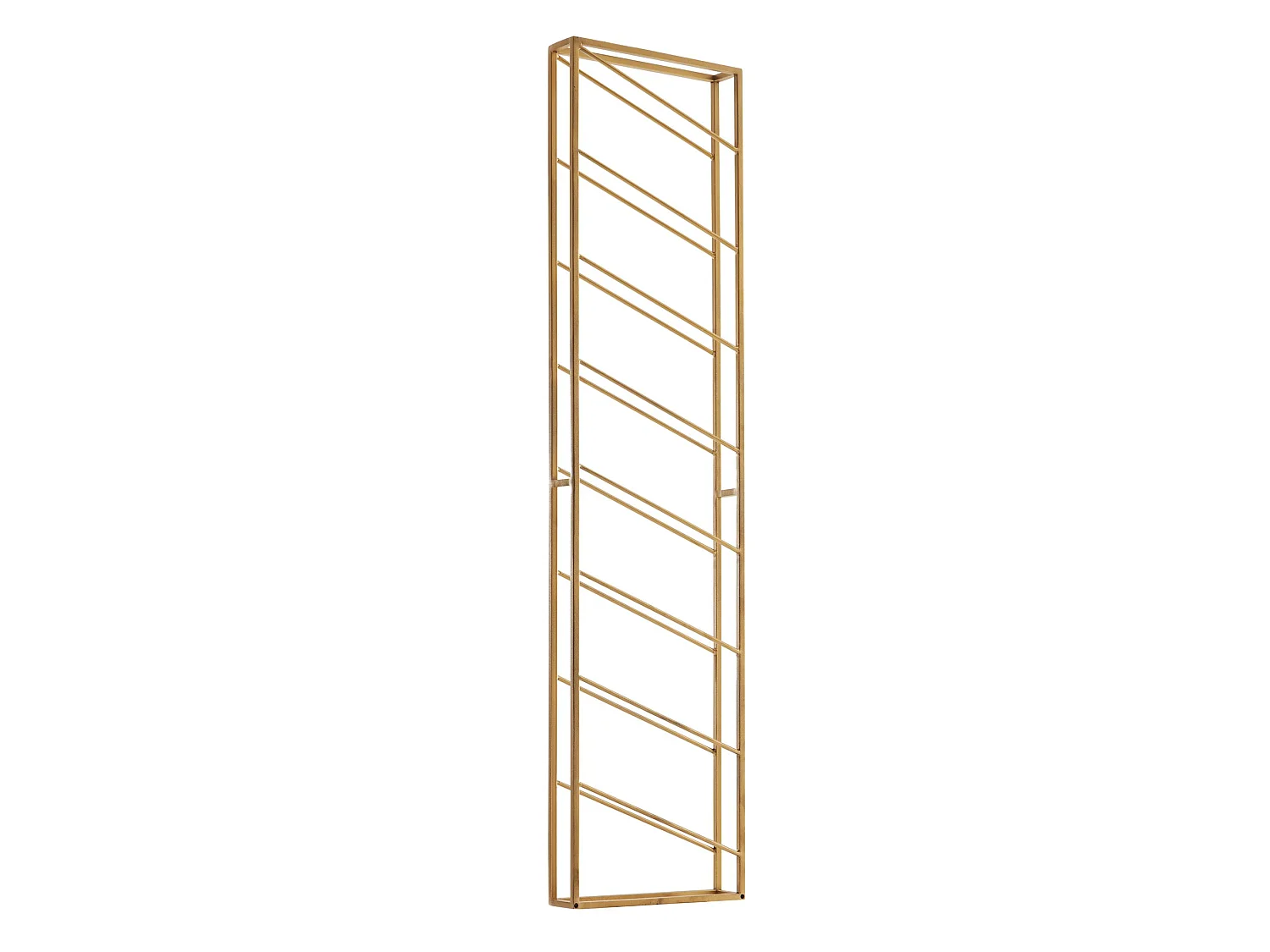 Casier à Vin Mural Métal Doré 36x150x8cm Étagère Porte-bouteilles Étroit