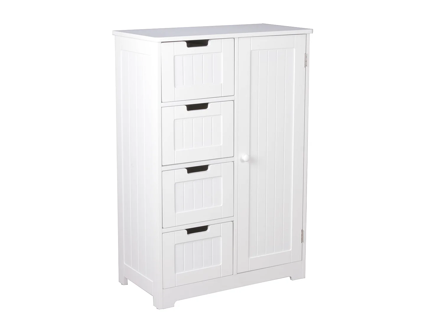 Armoire de Salle de Bain 56x83x30 cm Commode avec Tiroir et Porte Blanc