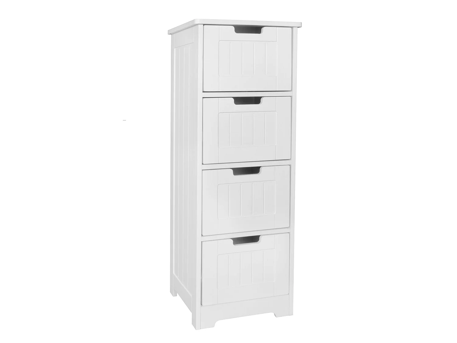 Badschrank Landhaus Badezimmerschrank Holz weiß Schubladen Beistellschrank klein