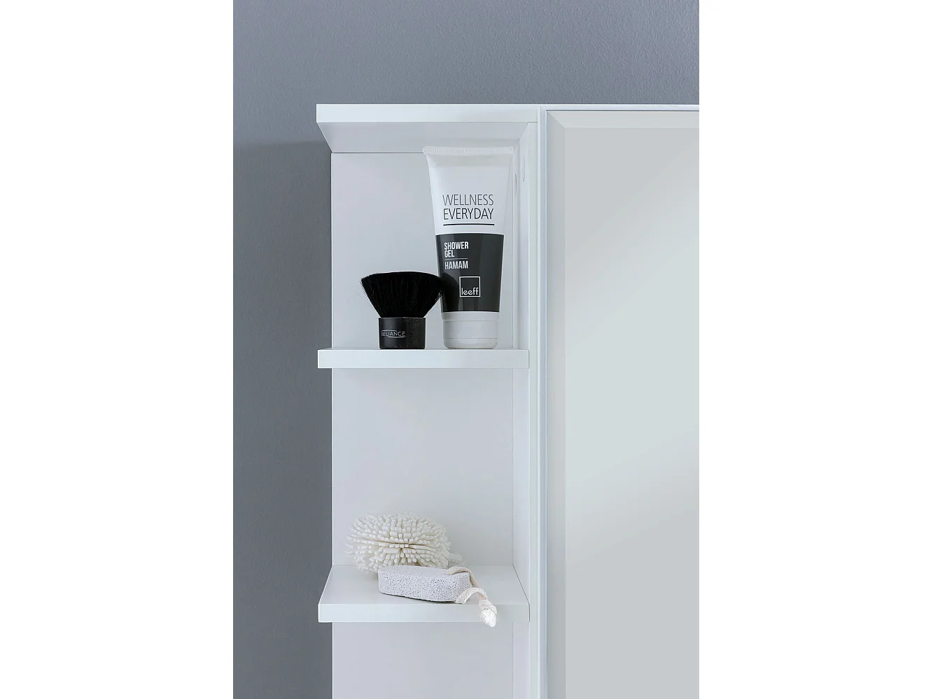 Hängeschrank Modern 80x64,5x20cm Wandschrank Holz Spiegelschrank Weiß