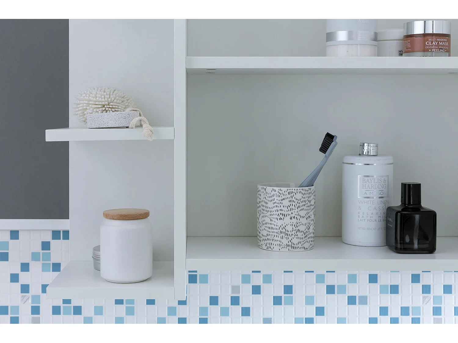 moderne Armoire murale en bois miroir 80x64,5x20cm Blanc