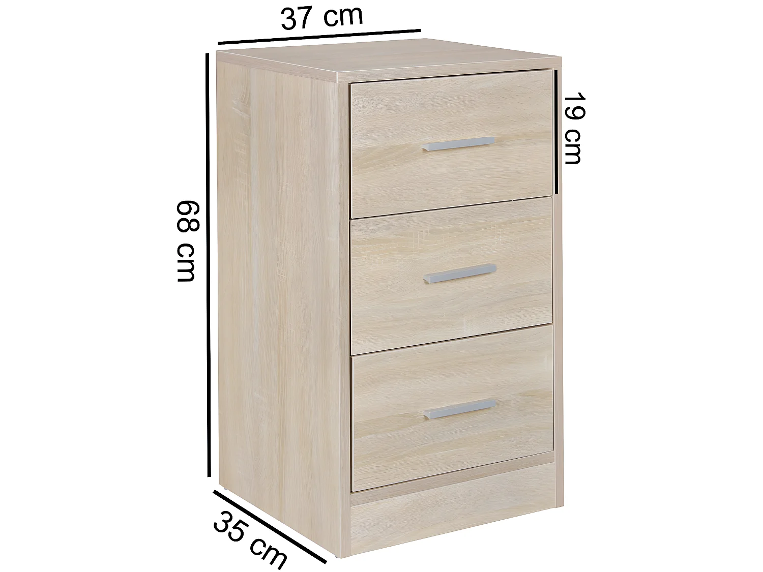 Nachtschrank Kommode Nachttisch Schublade Ablage Schlafzimmer Boxspring 68 cm
