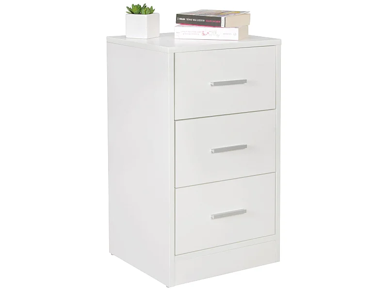 Comodino Camera da Letto 37,5x68x35 cm Moderno Tavolino con 3 Cassetti