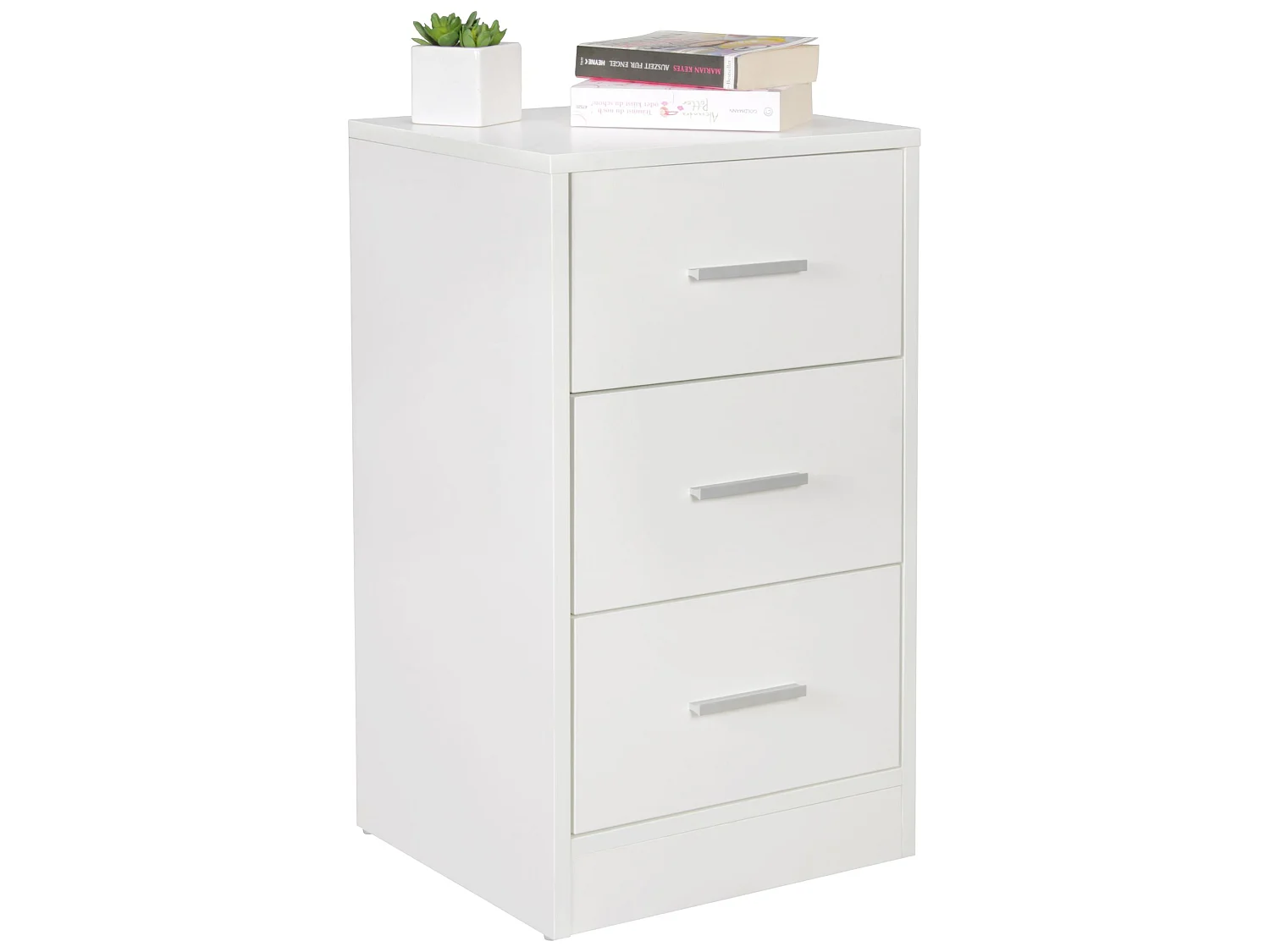 Comodino Camera da Letto 37,5x68x35 cm Moderno Tavolino con 3 Cassetti