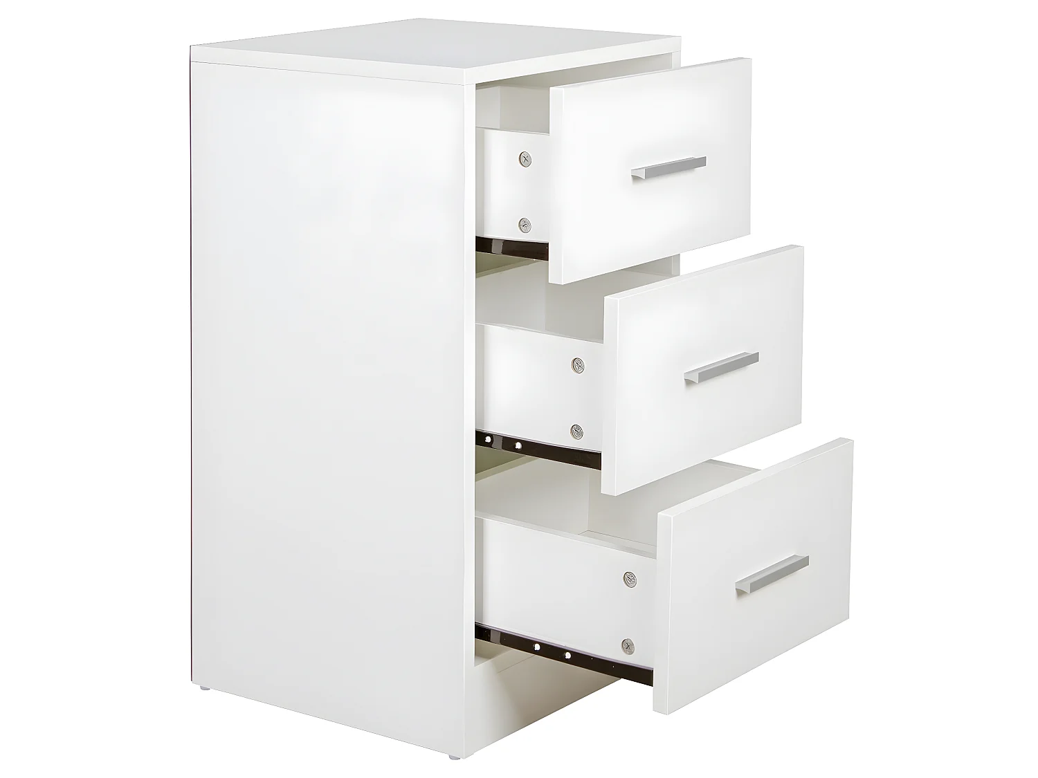 Comodino Camera da Letto 37,5x68x35 cm Moderno Tavolino con 3 Cassetti