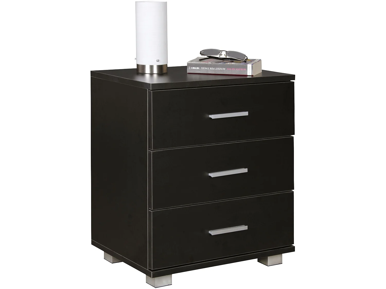 Comodino Camera da Letto 45x54x34 cm Moderno Tavolino con 3 Cassetti