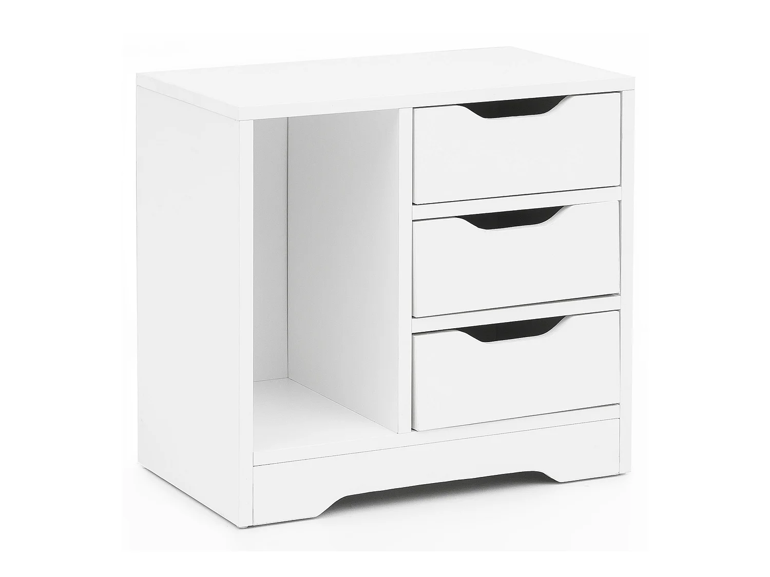 Table de Chevet 49x50x30cm Console de Nuit Moderne avec Tiroir Blanche