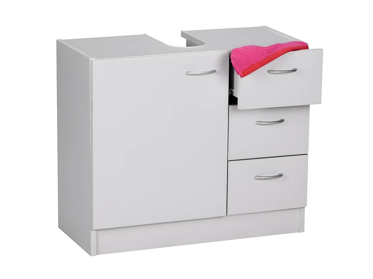 Évier armoire avec 63x54x30 cm Blanc Meuble vasque a poser Design Bain