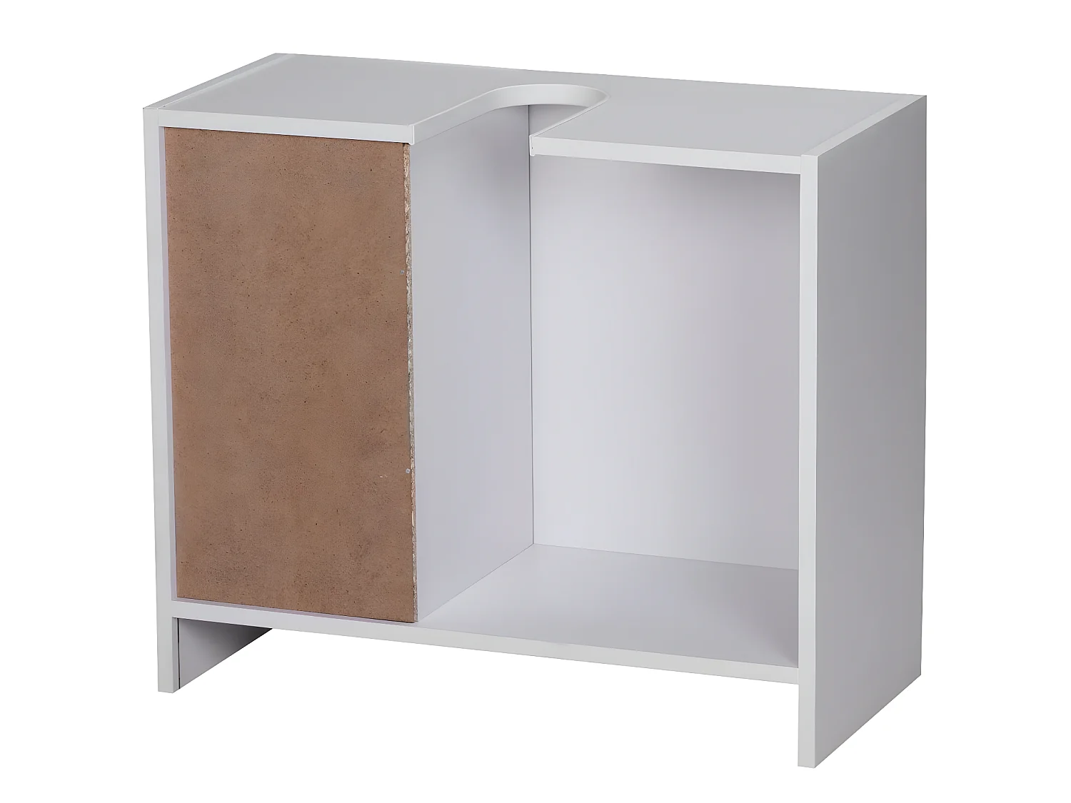 Mobile Base Lavabo 63 x 54 x 30 cm Legno Bianco con 1 Ante e 3 Cassetti