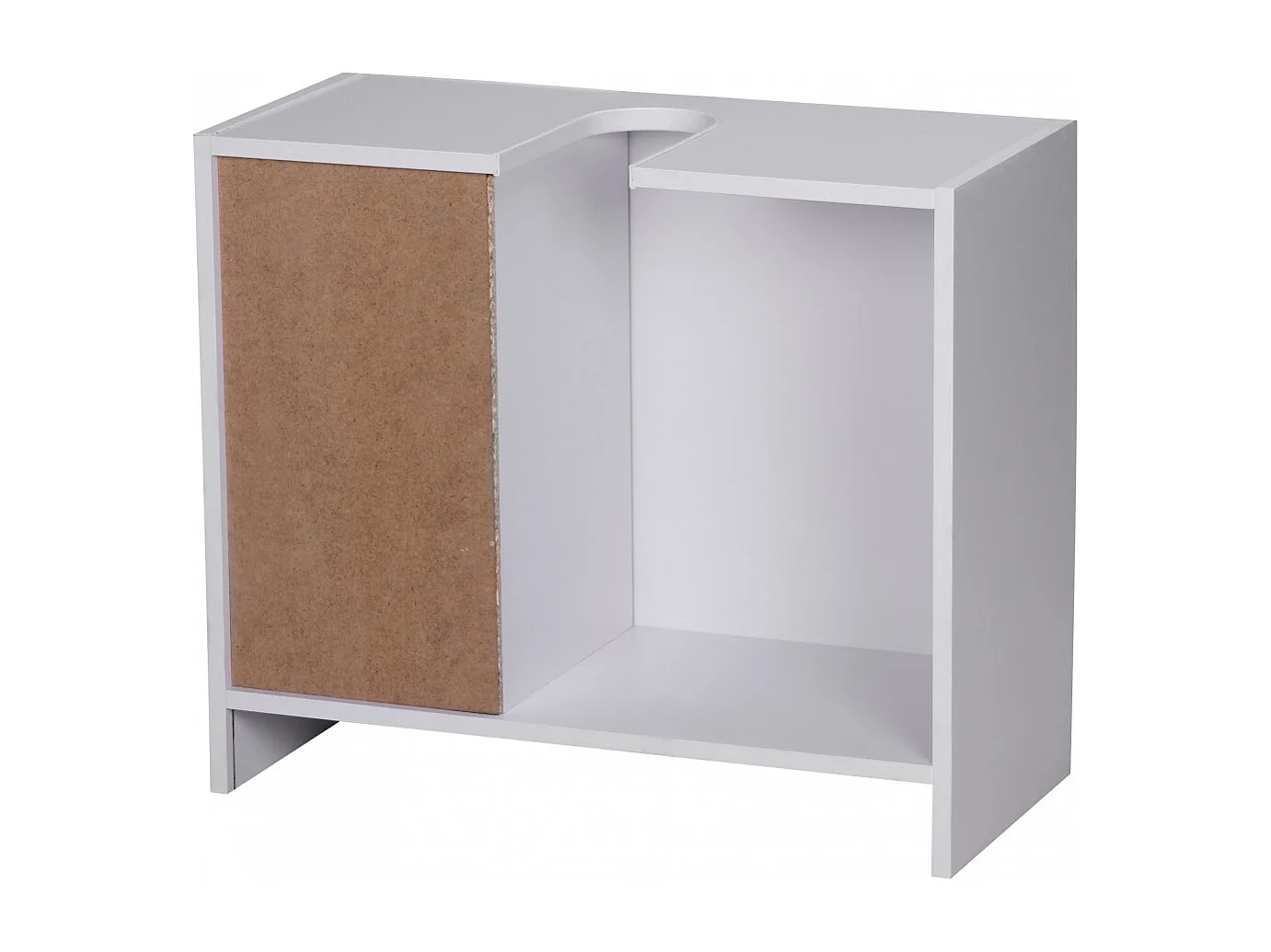 Mobile Base Lavabo 63 x 54 x 30 cm Legno Bianco con 1 Ante e 3 Cassetti