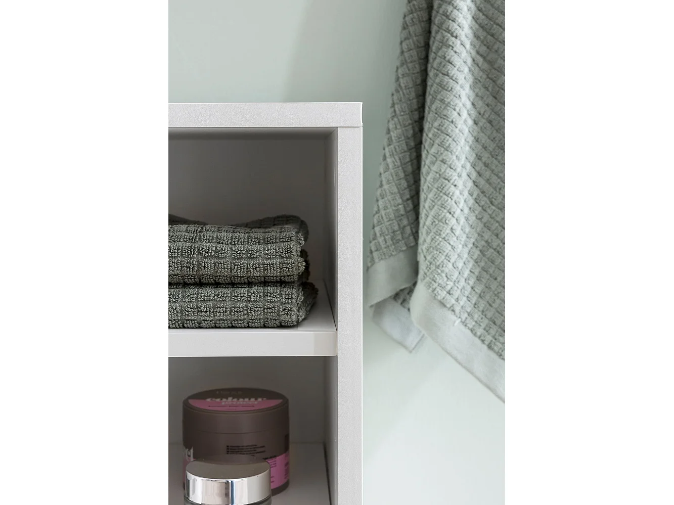 Mobile Base Lavabo 60x55x32 cm Bianco con 1 Ante e 3 Scomparti Aperti