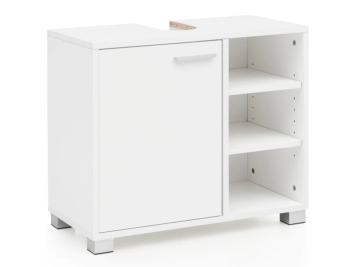 Évier armoire avec 60x55x32 cm Blanc Meuble vasque a poser Design Bain