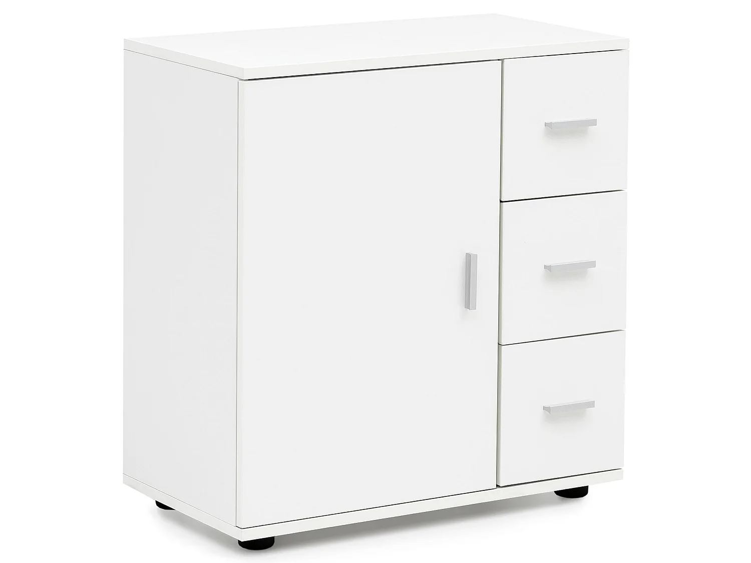 Mobiletto Bagno Salvaspazio Bianco 60x60,5x33 cm Armadio con 3 Cassetti