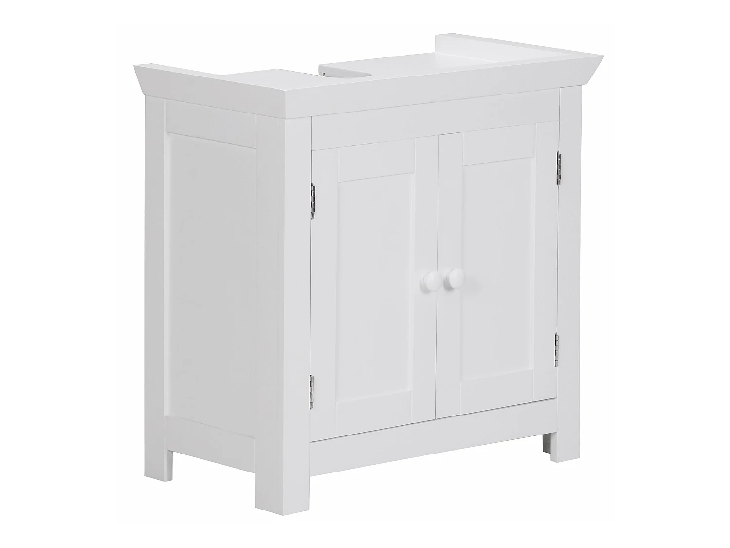 Évier armoire avec 57x55,5x30 cm Blanc Meuble vasque a poser Design Bain