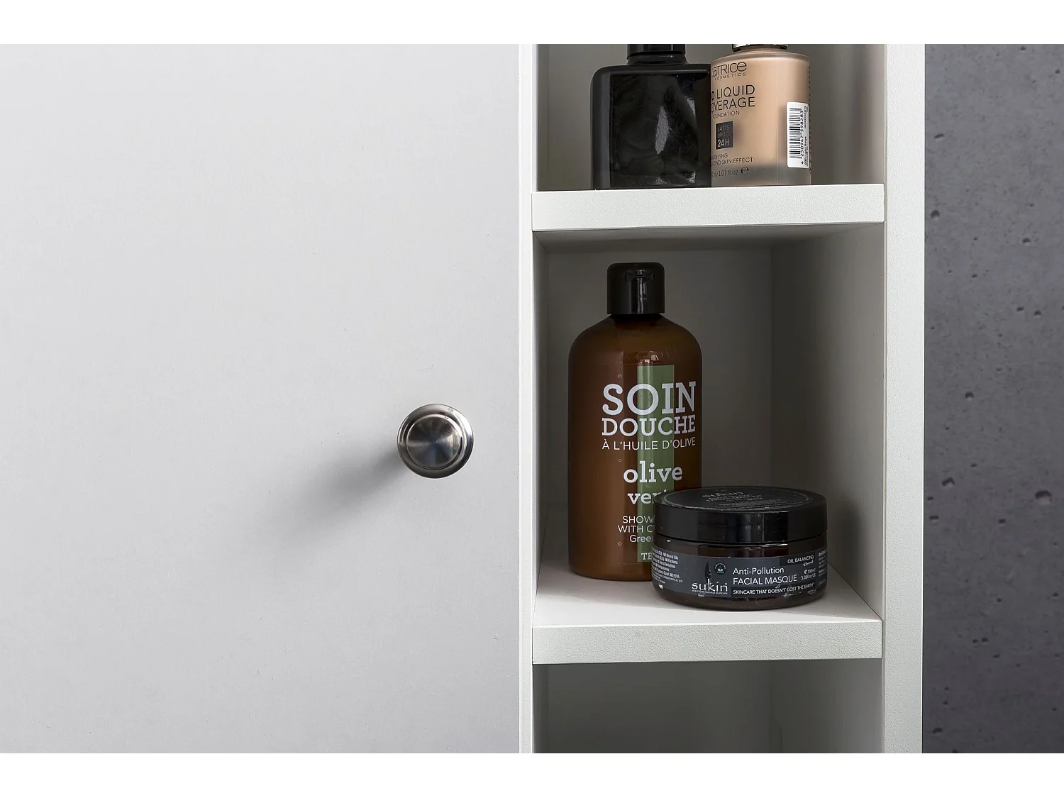 Mobile Base Lavabo 60x64x32cm Bianco con Anta Mobiletto da Bagno Moderno