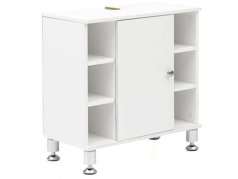 Meuble sous Lavabo 60x64x32 cm Armoire Salle de Bain Blanc Meuble Vasque