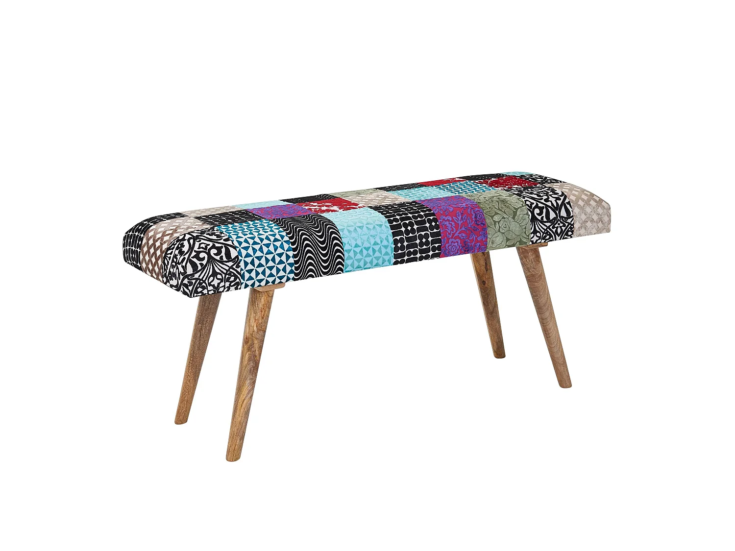 Banc Velours 105 cm Bois Massif Rembourré Banc Banquette Couloir Tissu