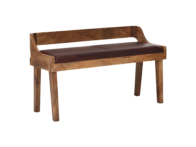 banc en cuir véritable 108 cm banc en cuir banc de salle dossier banc en bois massif