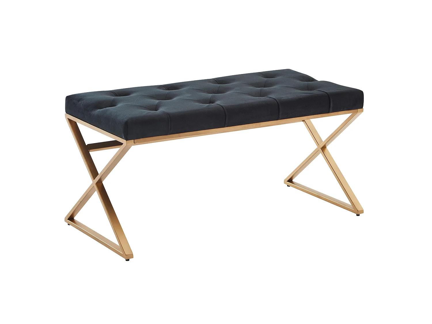 Sitzbank  Polsterbank Schwarz 90 cm Bettbank Chesterfield Flurbank Samt