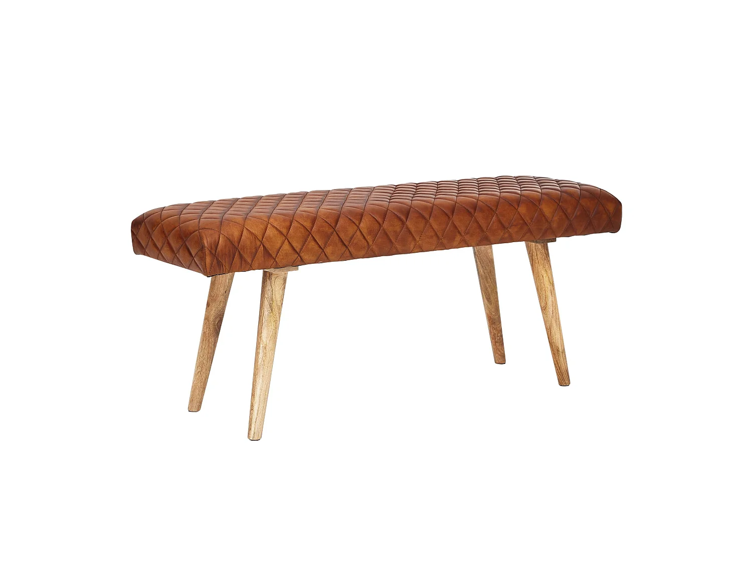 banc en cuir véritable 115 cm Springbok banc en cuir banc de couloir banc en bois massif