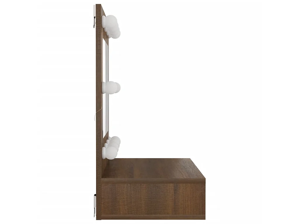 Spiegelkast met LED-verlichting 60x31,5x62 cm bruin eikenkleur
