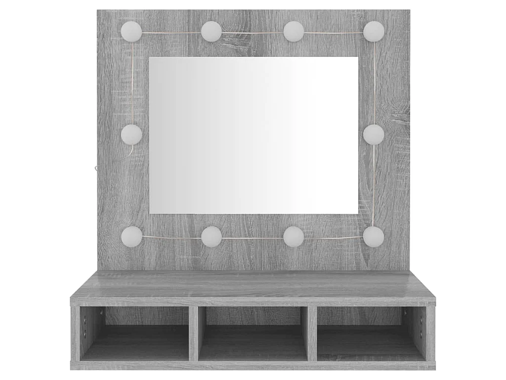 Spiegelkast met LED-verlichting 60x31,5x62 cm grijs sonoma