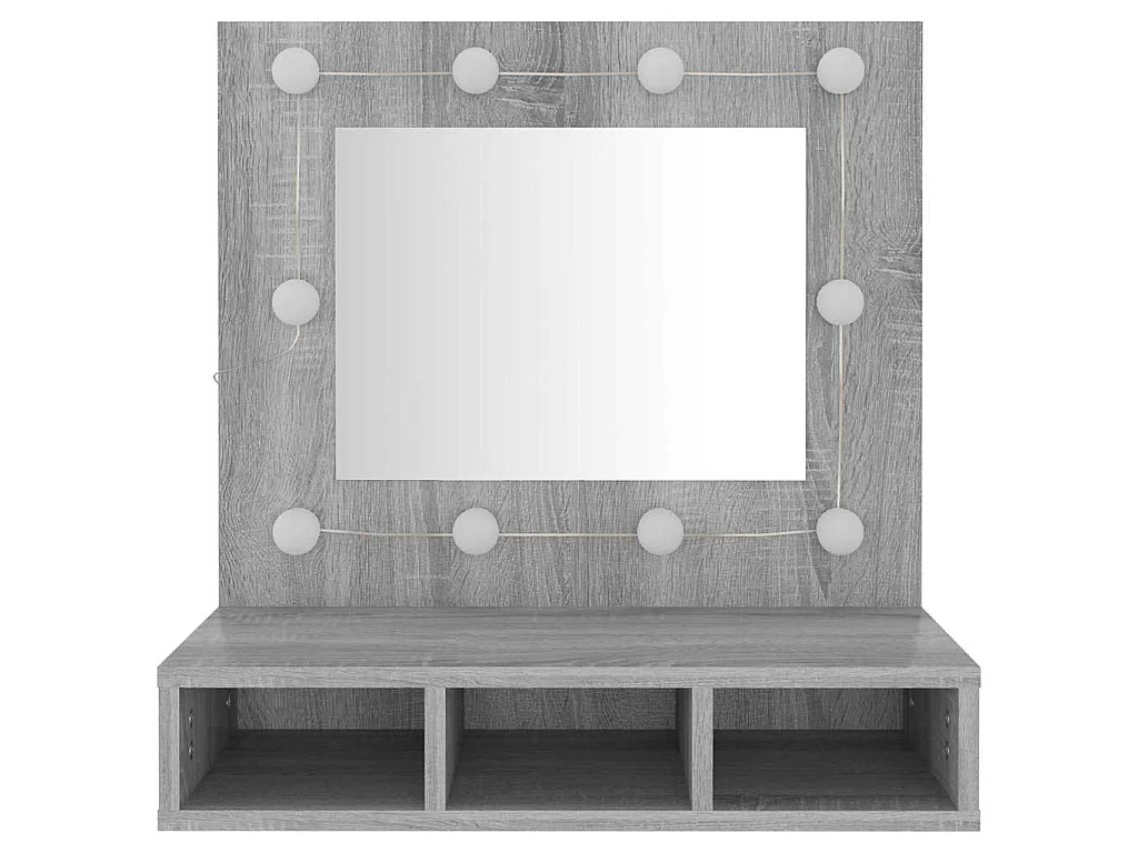 Spiegelkast met LED-verlichting 60x31,5x62 cm grijs sonoma