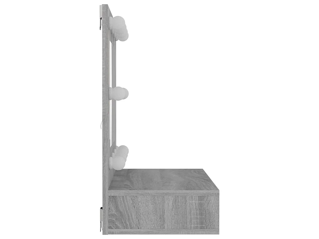 Spiegelkast met LED-verlichting 60x31,5x62 cm grijs sonoma