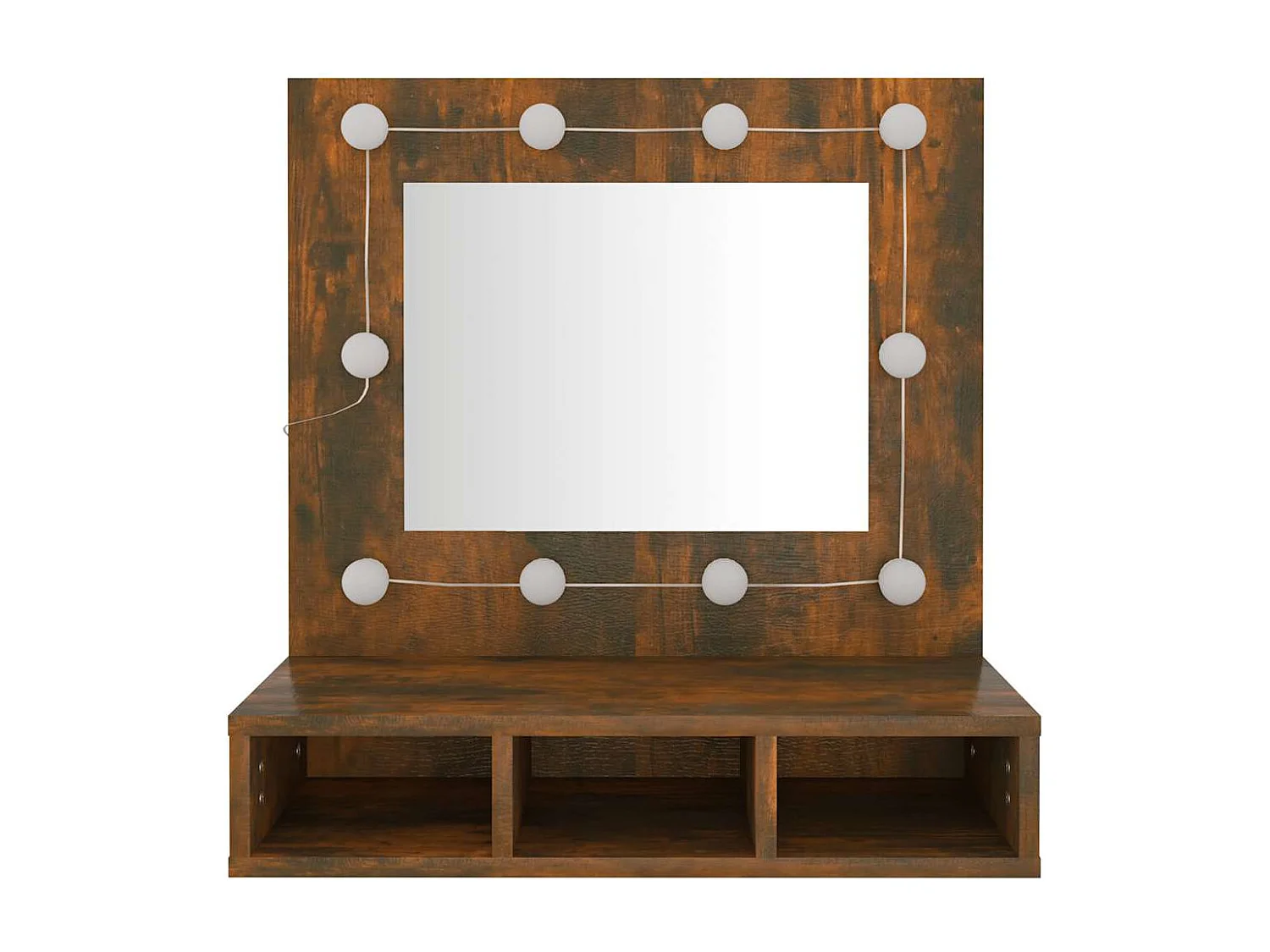 Armoire à miroir avec LED Chêne fumé 60x31,5x62 cm