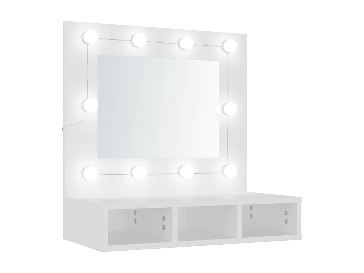 Mobile a Specchio con LED Bianco 60x31,5x62 cm