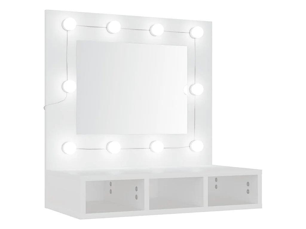 Armoire à miroir avec LED blanc 60x31,5x62 cm