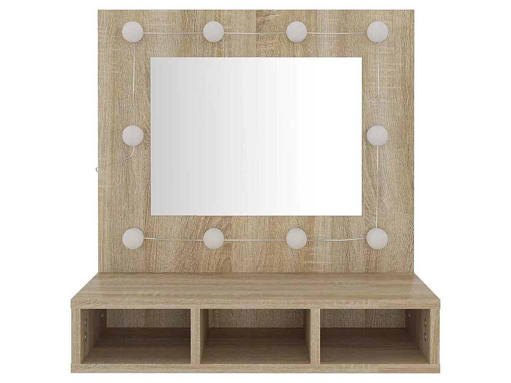 Spiegelkast met LED-verlichting 60x31,5x62 cm sonoma eikenkleur